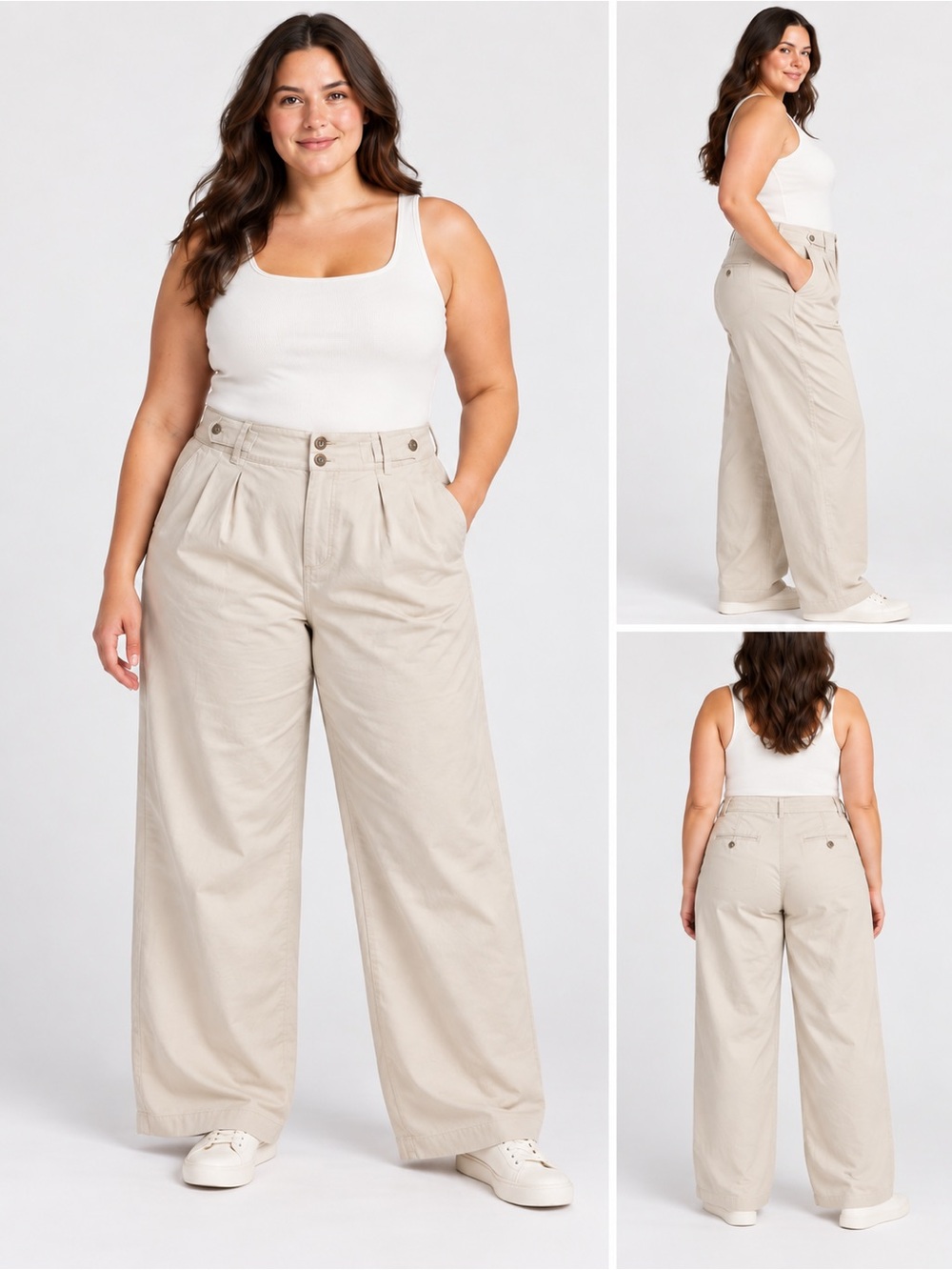 Madewell The Plus Harlow Wide-Leg Pants 14W Desert Dune Beige NWT NH246